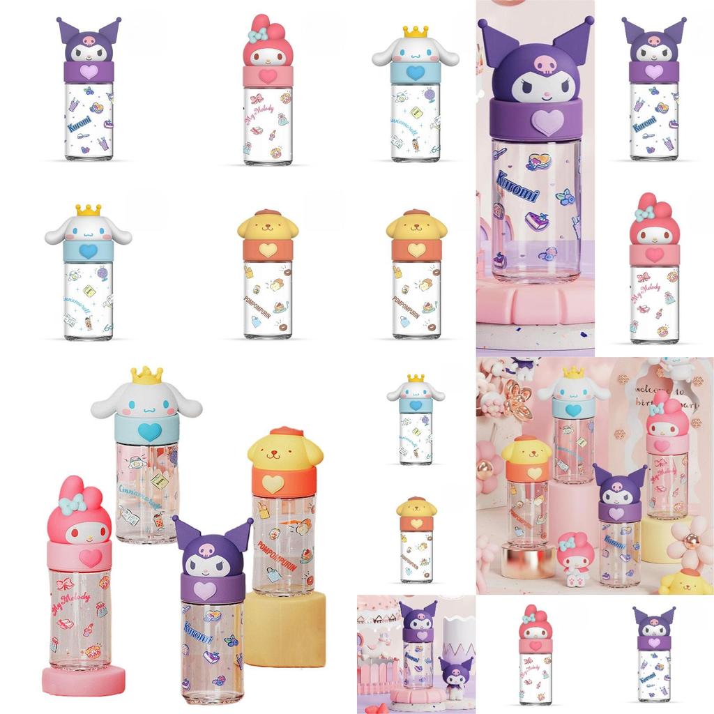 Милая стеклянная бутылка для воды Sanrio Kuromi Cinnamoroll, высококачественная кружка с мультяшной тематикой