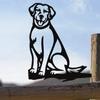 Charming 1pc Metal Labrador Silhouette Dog Sign - Rustic Outdoor Decor. An Appealing Housewarming Present for Dog Enthusiasts