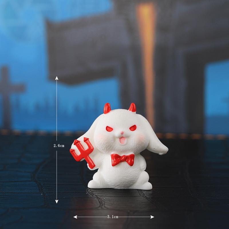 Delightful Halloween Cartoon Resin Rabbit Figurines For Succulent Planters And Mini Gardens