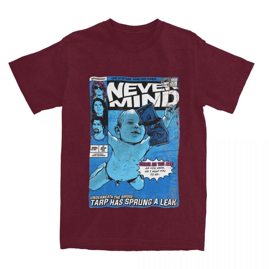 Funny Kurt Cobain Nevermind Album T Shirt Unisex Womens Pure Cotton Tees Shirt Summer Clothing