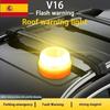 Аварийный маячок для автомобиля, перезаряжаемый через USB, V16, стробоскоп с магнитной индукцией, мигающий предупреждающий свет, аварийный фонарь, сигнальная лампа безопасности