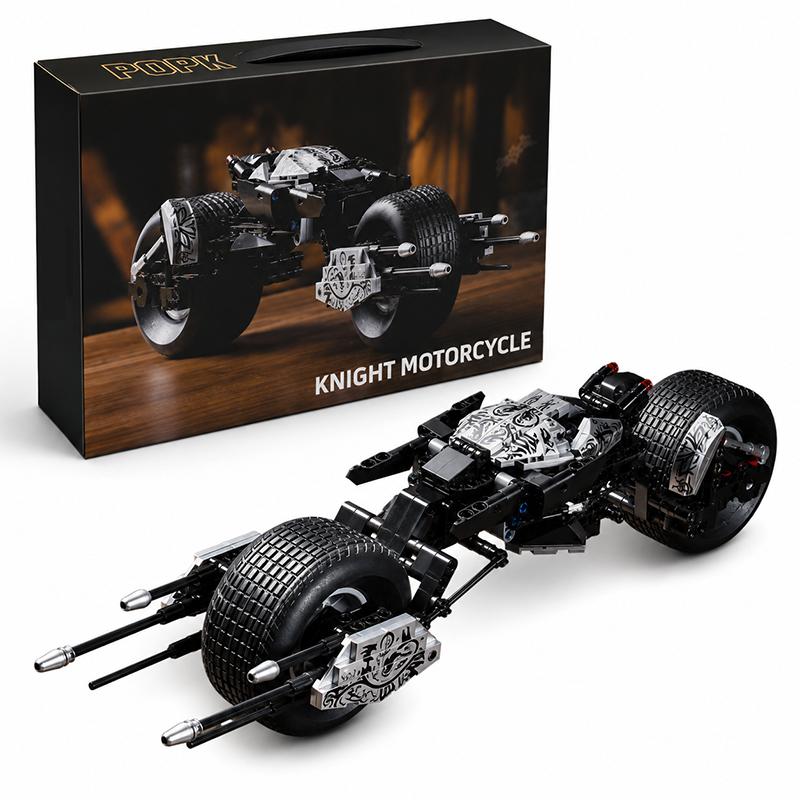 Bat Motorcycle MOC Building Blocks Vehicle Sets Dark Motorbike Knight Birthday Gifts Adult Ornaments Bricks Assembly Toys 497pcs