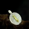 Серебряный кулон-ваджра из стерлингового серебра S925, круглый, с санскритскими письменами - Ретро, буддийский, этнический стиль, тяжелое ожерелье