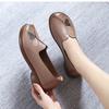 Mom Shoes Middle-aged Women's Shoes Single Shoes Non-slip Flat and Comfortable 2025 Spring New Middle-aged and Elderly Soft-soled Leather Shoes