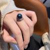 Элегантное женское кольцо с жемчугом, французское кольцо с жемчугом высокой ценности, открытое кольцо, премиальные геометрические украшения