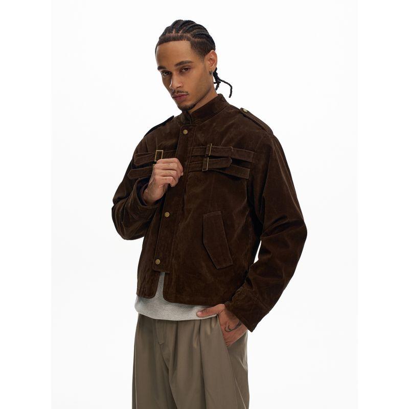 Куртка Kisko в американском стиле Cleanfit из искусственной замши со стойкой для мужчин и женщин, на осень и зиму, крутой и стильный дизайн, короткое и свободное пальто