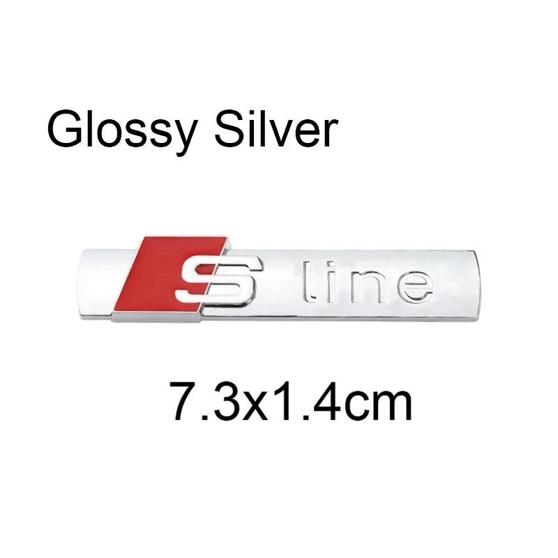 Metal Stickers for S S Line Sline RS4 RS5 S3 A5 A6 A7 Q5 Q7 RS3 A3 A4 A8 Q3S5 Sport Car Side Badge Rear Trunk Emblem Decals