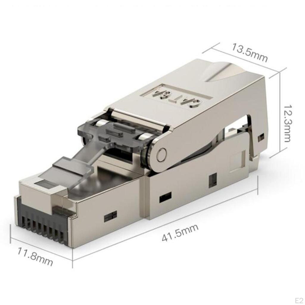 Разъем Cat7 Cat6A RJ45, металлические экранированные оконечные заглушки Ethernet без инструментов