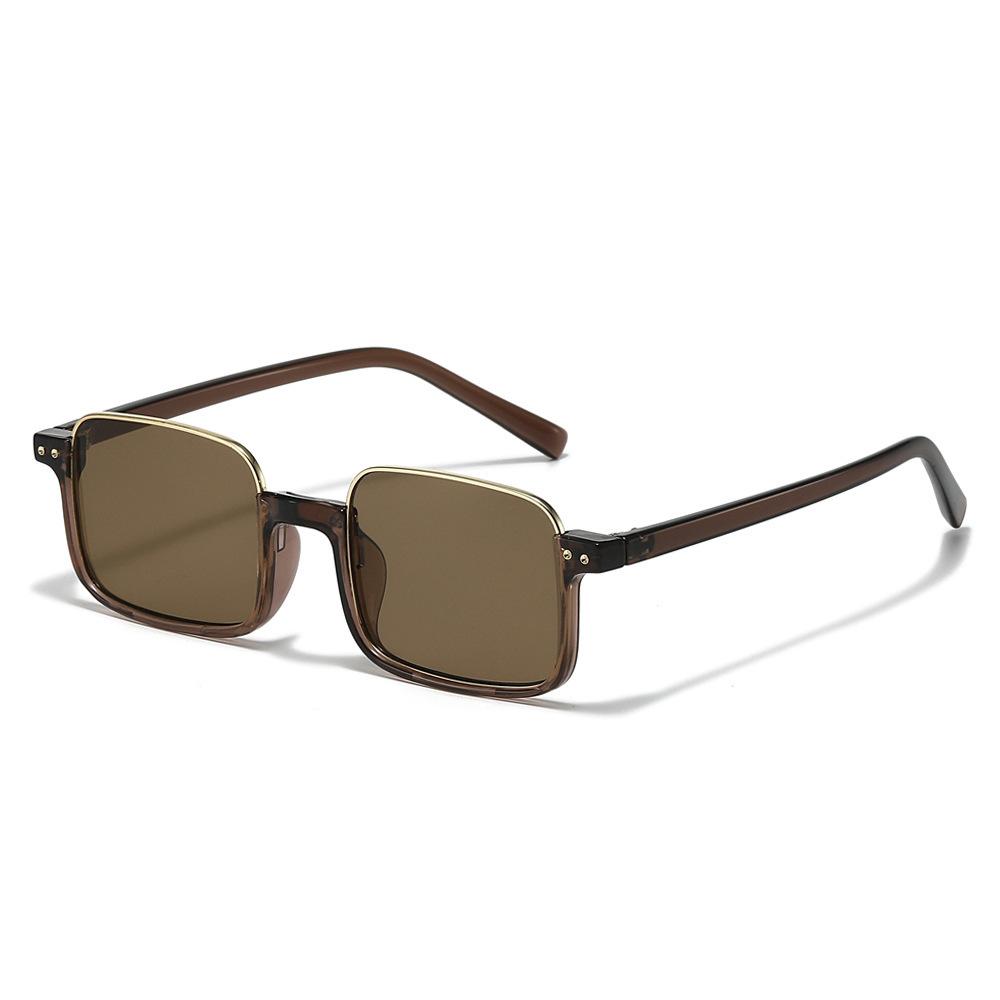 Retro personalized glasses frame women's square half frame simple sunglasses Internet celebrities big face thin plain glasses frame women