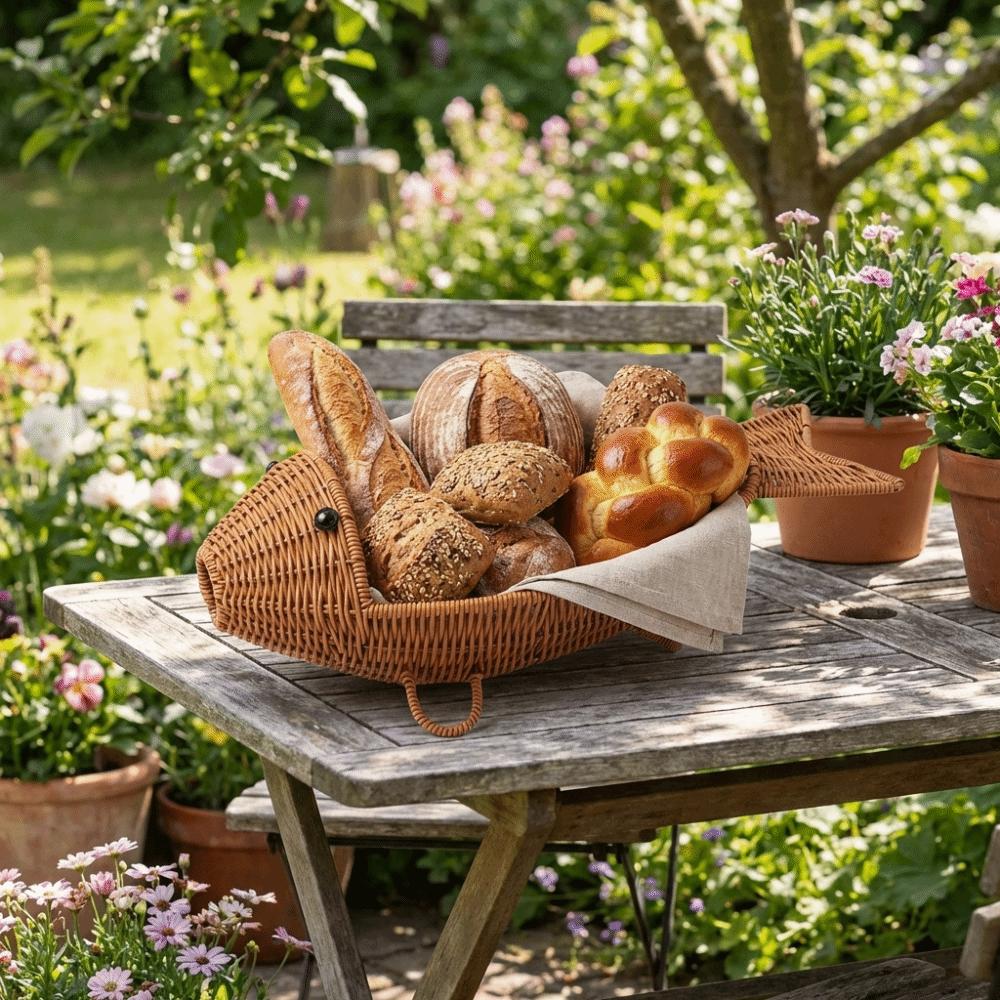 Fish Shape Hand Woven Fruit Basket Plastic Woven Storage Basket Drain Basket  Kitchen Storage