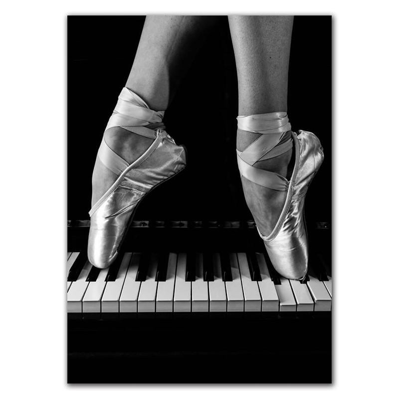 Элегантная балерина, черно-белый художественный постер, модная балетная девушка, винтажная картина, украшение для гостиной, спальни, дома, стены HD0073