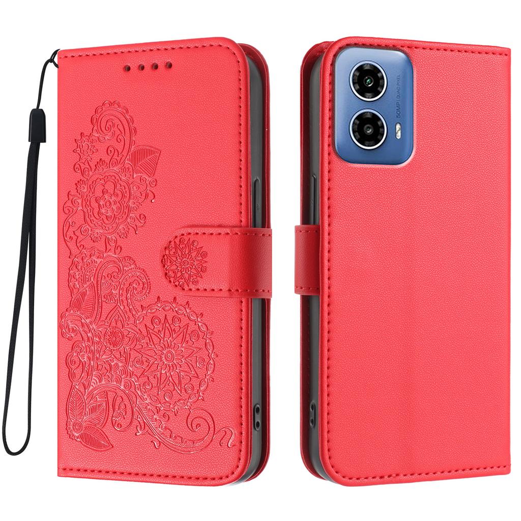 For Motorola Moto G45 5G/Motorola Moto G34 5G Phone Cases Mandala Flower Leather Wallet Mobile Cover with Strap