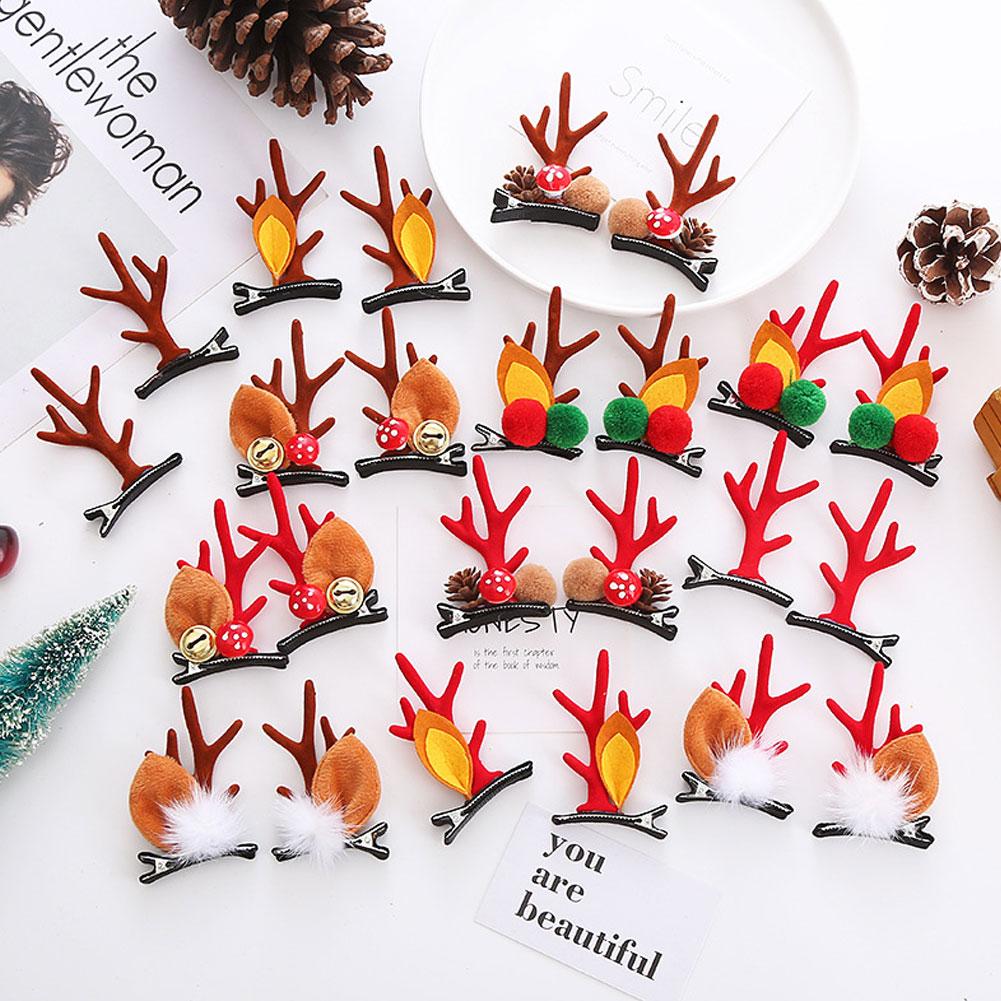Christmas Hairpins and Hair Accessories Antler Clip Children's Headwear Cute and Festive Atmosphere Elk Bell Ornaments Christmas Gift