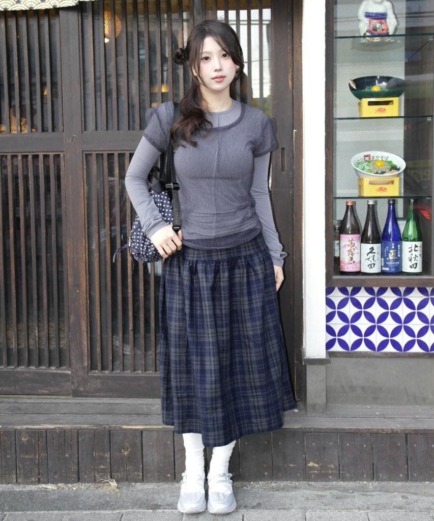 MIXXO Клетчатая юбка миди_Miwwhg116C Miwwhg31Qc Miwwhg50Qc
