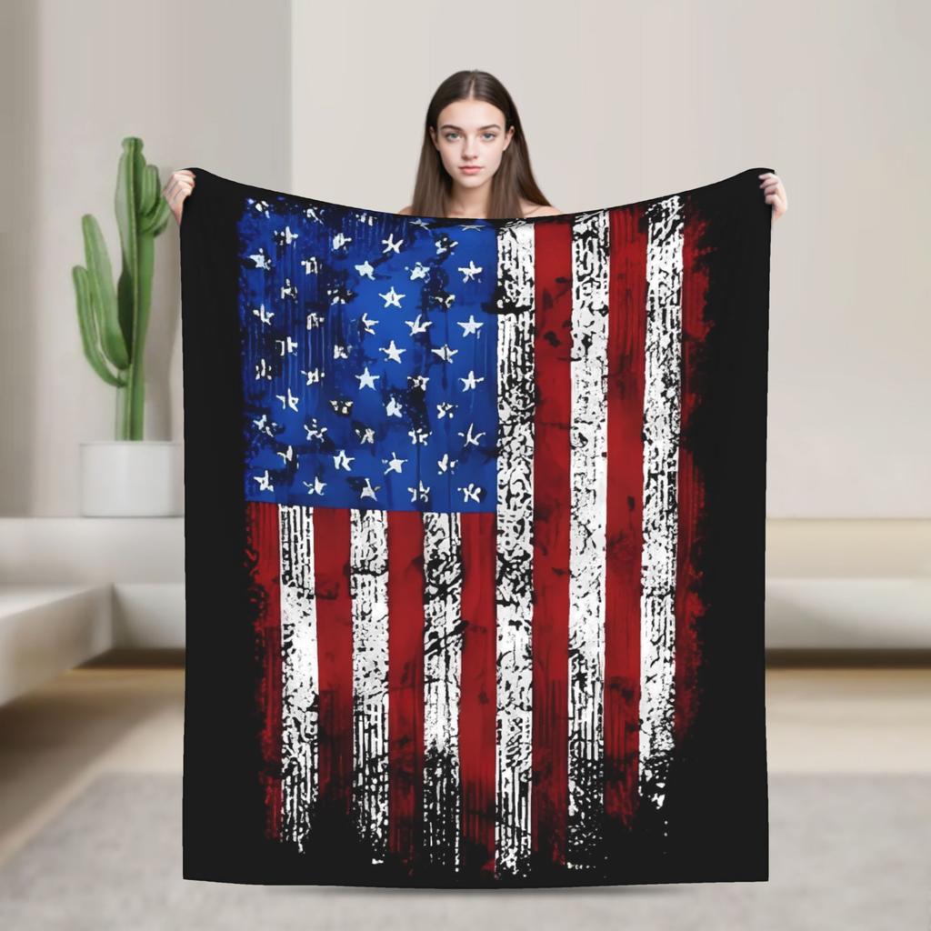American Flag Blankets Quality Warm Throw Blanket Spring Airplane Travel Couch Chair Street Trend Bedspread