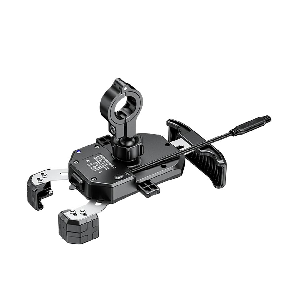 Motorcycle 360° Rotation Phone Holder QC 3.0 USB Quick Charger Wireless Charger