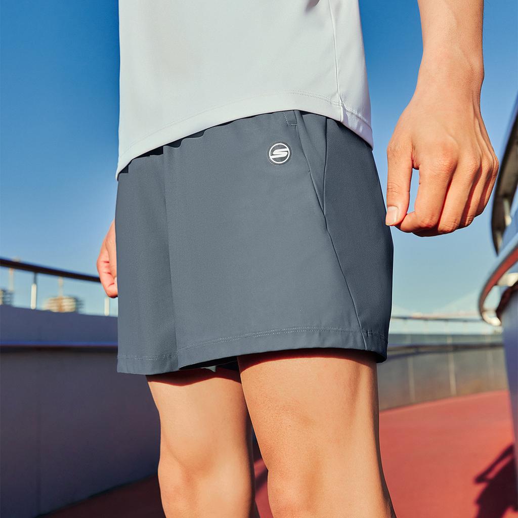 Skechers Однотонные повседневные шорты для бега со средней посадкой, удобные, быстросохнущие, охлаждающие, мужские, цвет Shadow-Gray P224M053-0167