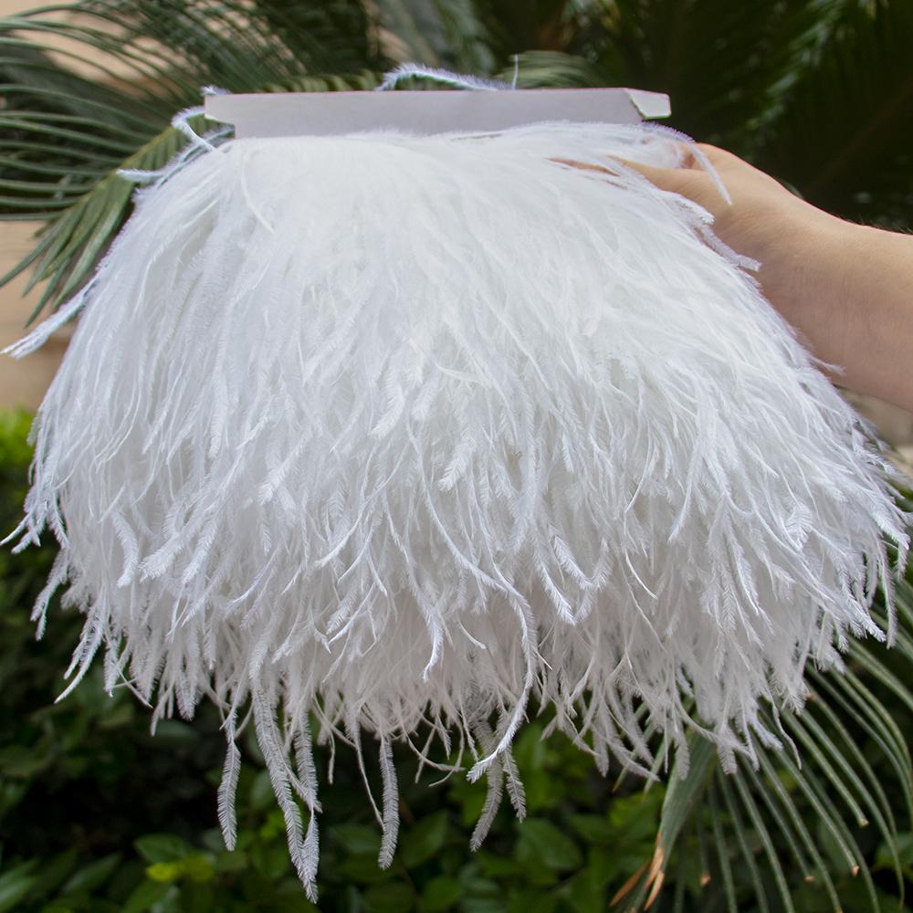 Feather1Meter Отделка из страусиных перьев 10-15/15-18/18-22 см Перья Бахрома Лента для Домашней Вечеринки Платья Шитья Свадебного Украшения Высокое Качество