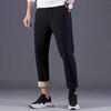 Мужские спортивные брюки большого размера на флисовой подкладке, утепленные, свободного кроя, с отделкой из искусственного меха, для корейского и японского зимнего стиля.