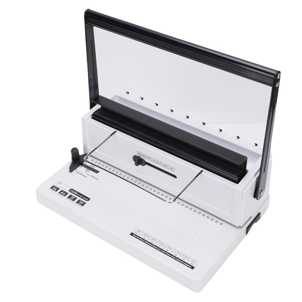 Spiral Binding Machine 20 Sheets Punching 140 Sheet Binding 34 Square Holes Coil Binding Machine with 12Pcs 12mm Coils