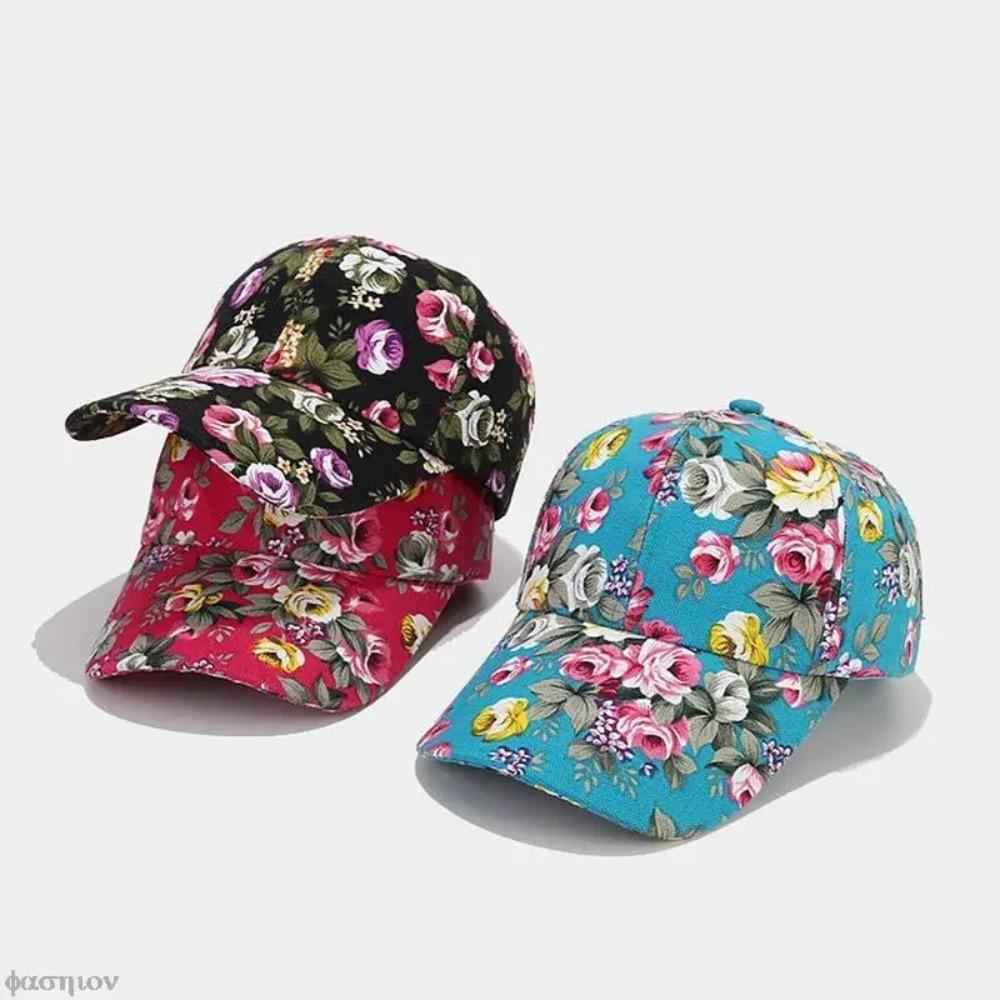 Flower Printed Baseball Cap Sun Protection Hip Hop Gorras Fashion Sport Snapback Hat  Outdoor