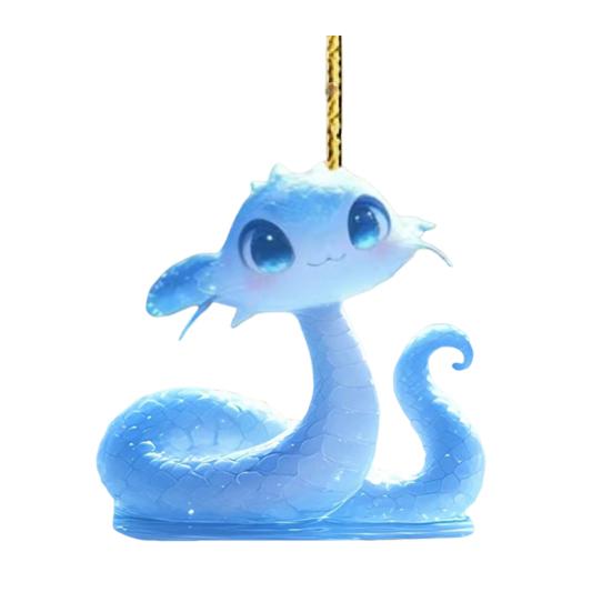 Подвеска в виде мультяшной змеи 2D, плоское акриловое рождественское украшение, подвесное украшение в виде змеи