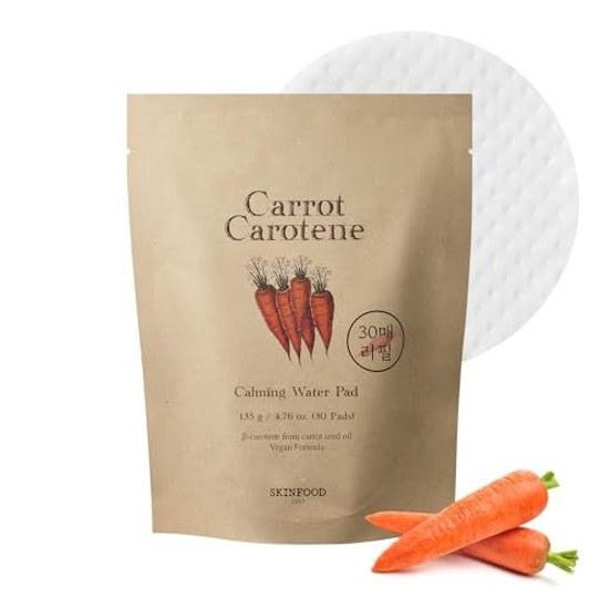SKINFOOD Тонизирующие диски Хлопок 135 г 30 шт. (Успокаивающая водная подушечка с морковью и каротином) Лосьон для протирания Корейская косметика