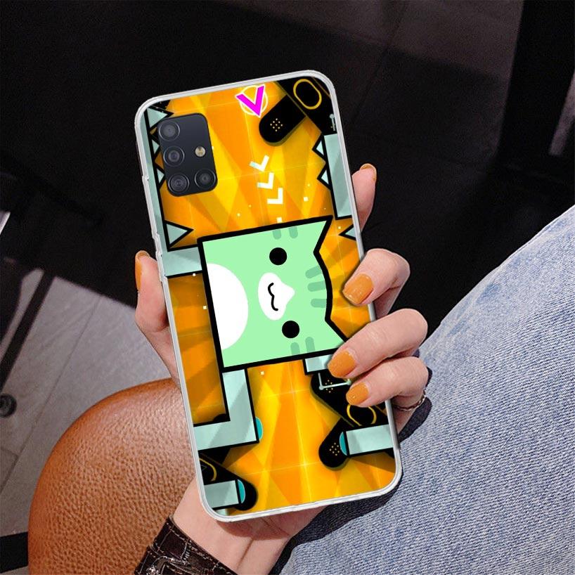 Чехол для телефона Geometry Dash для Samsung Galaxy A52 A32 A22 A12 A51 A31 A50S A30S A20S A10S Note 20 Ultra 10 Plus S10 A72 A71 G