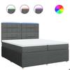 Maison Exclusive - Sommier à lattes de lit avec matelas Gris foncé 200x200cm Tissu