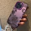 Luxury Lace Florals Pattern Phone Case For iPhone 15 14 13 12 11 16 Pro Max 7 Plus X Shockproof Electroplated Lens Bumper Cover