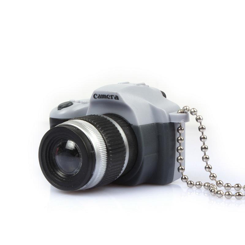 DSLR Camera Keychain with LED Light and Sound - Creative Keyring Pendant Gift