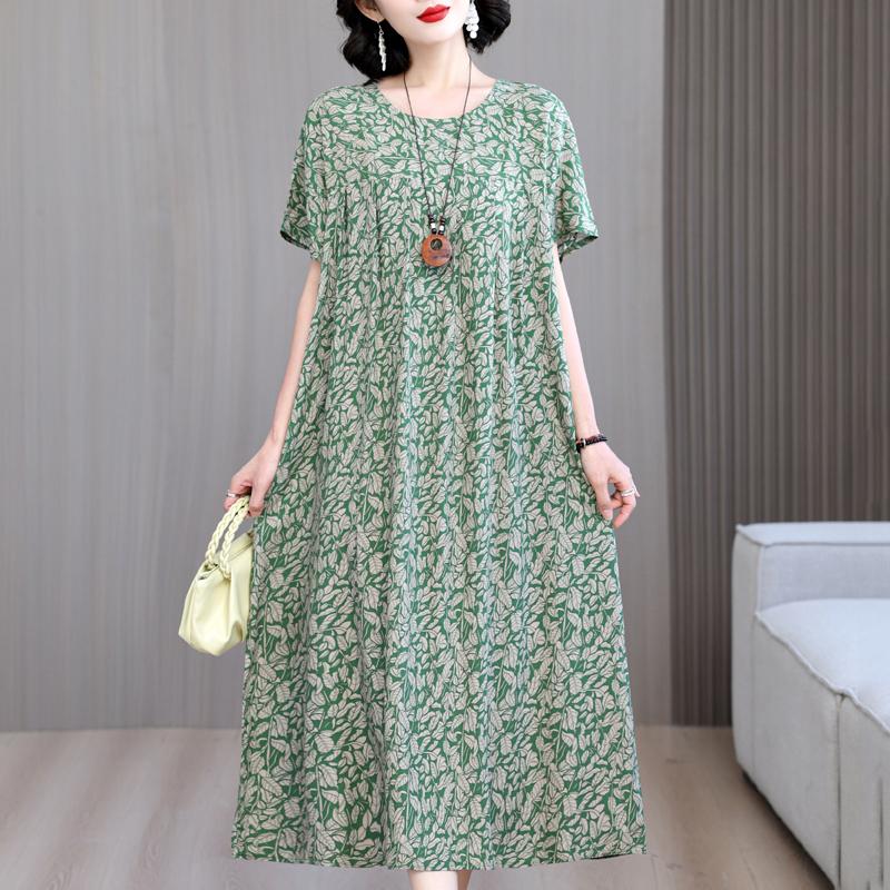 Женские свободные платья, элегантное повседневное летнее платье больших размеров с коротким рукавом, длинное платье больших размеров, женская винтажная одежда