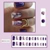 24pcs False Nails Blue Gradient Design Fake Nails Art Full Coverage Waterproof Removable Artificial Press On Nails
