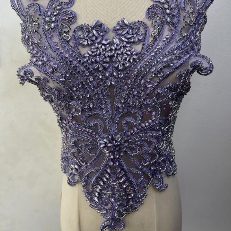 19 цветов Кристаллы ручной работы Бисер Кружево Пришивные Стразы Аппликации для Свадебных Костюмов Вечернего Платья Декор