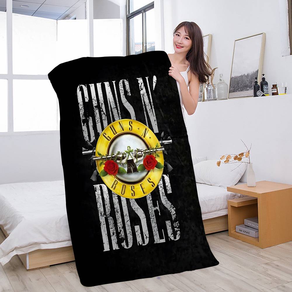 Музыкальная группа G-Guns N Roses Микрофибровое одеяло Быстросохнущие пляжные полотенца Большой размер с принтом Впитывающее одеяло-полотенце для бассейна