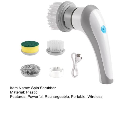 Электрическая вращающаяся щетка для чистки, беспроводная щетка для чистки с мощным двигателем, вращающаяся на 360 градусов, ручная щетка для чистки плитки, пола