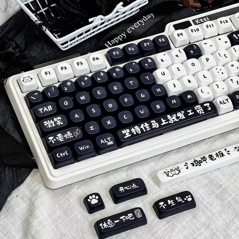 MOA Height Keycaps 135 шт. Термосублимация Стирающиеся цвета Тема «Коты» Набор кейкапов Индивидуальная настройка для механических клавиатур
