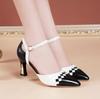 Zapatos De Mujer женские милые туфли с острым носком розового цвета с пряжкой на высоком каблуке женские офисные черные туфли-лодочки Sapatos Femininas B9545