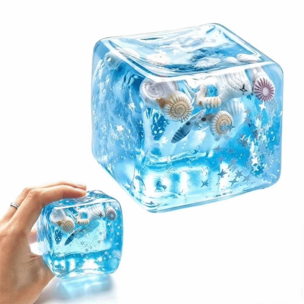 Transparent Ocean Cube Squeeze Toy Slow Rebound Ocean Cube Fidget Toy Reduce Pressure