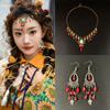 Этнический Стиль Этнический Стиль Цепочка на Лоб Серьга Бусины Кисточки Повязки на Голову Фестивальные Головные Украшения