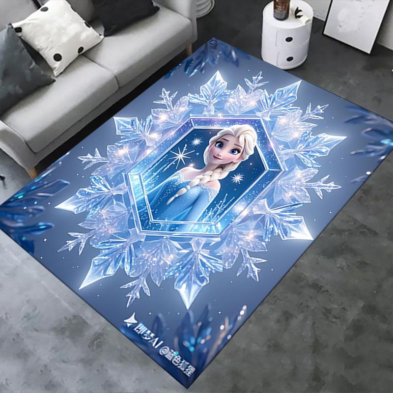 3D-печатный коврик Эльза, Холодное сердце, Снежинка, Противоскользящий коврик для офиса, стирающийся в машине, для гостиной, спальни, офиса - Разные размеры