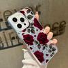 Взрыв внешней торговли ретро красная роза чехол для мобильного телефона iPhone13 женский продвинутый матовый противоударный Apple 17pro