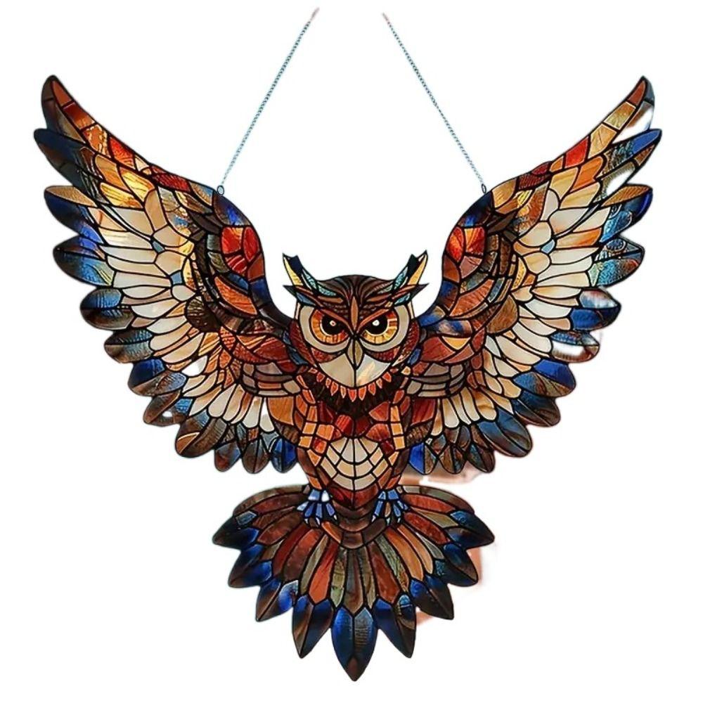 Gothic Bat Window Hanging Ornament Imitation Stained Glass Style Bat Hanger Pendant Gift