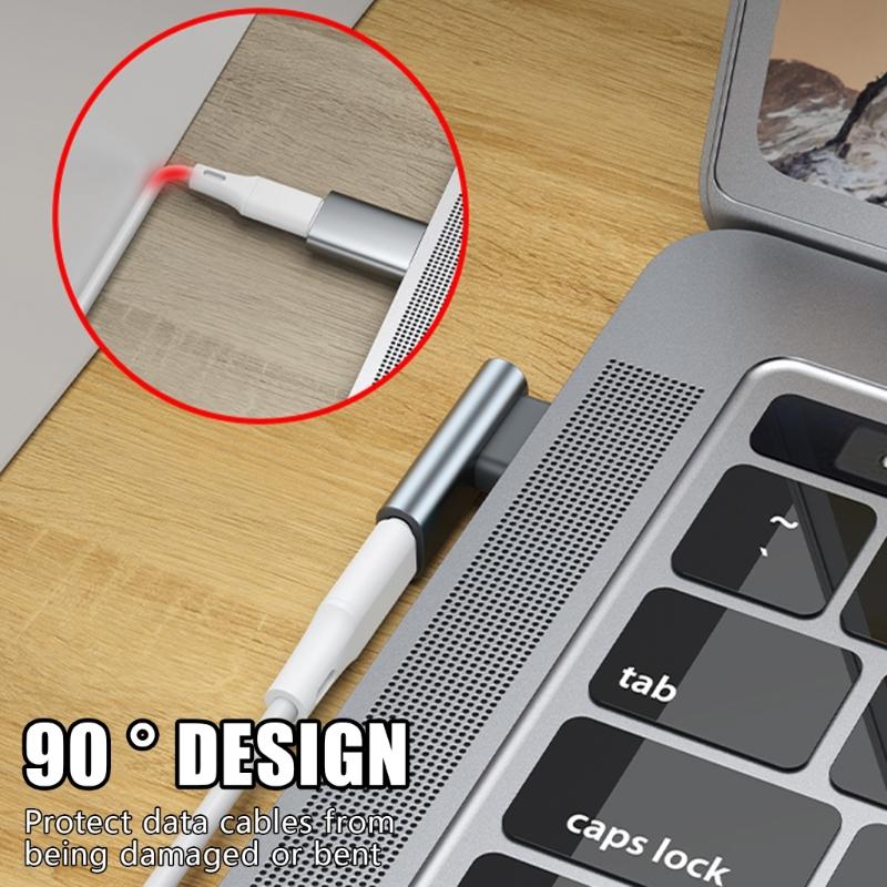 Угловой 90° USB на Type-C Адаптер-Коннекторы Реверсивные Штекеры Поддержка Встроенного Управления для Легкого Использования в Тесном Пространстве