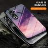 For Oppo A5 5G Case Starry Sky Pattern Tempered Glass Phone Cover