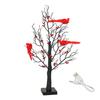 Christmas Tree Light with Cardinals Glowing Vintage Tree Decor Red