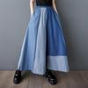 Summer Plus Size Vintage Patchwork High Waist Casual Loose Women Jeans Denim Wide Leg Pants