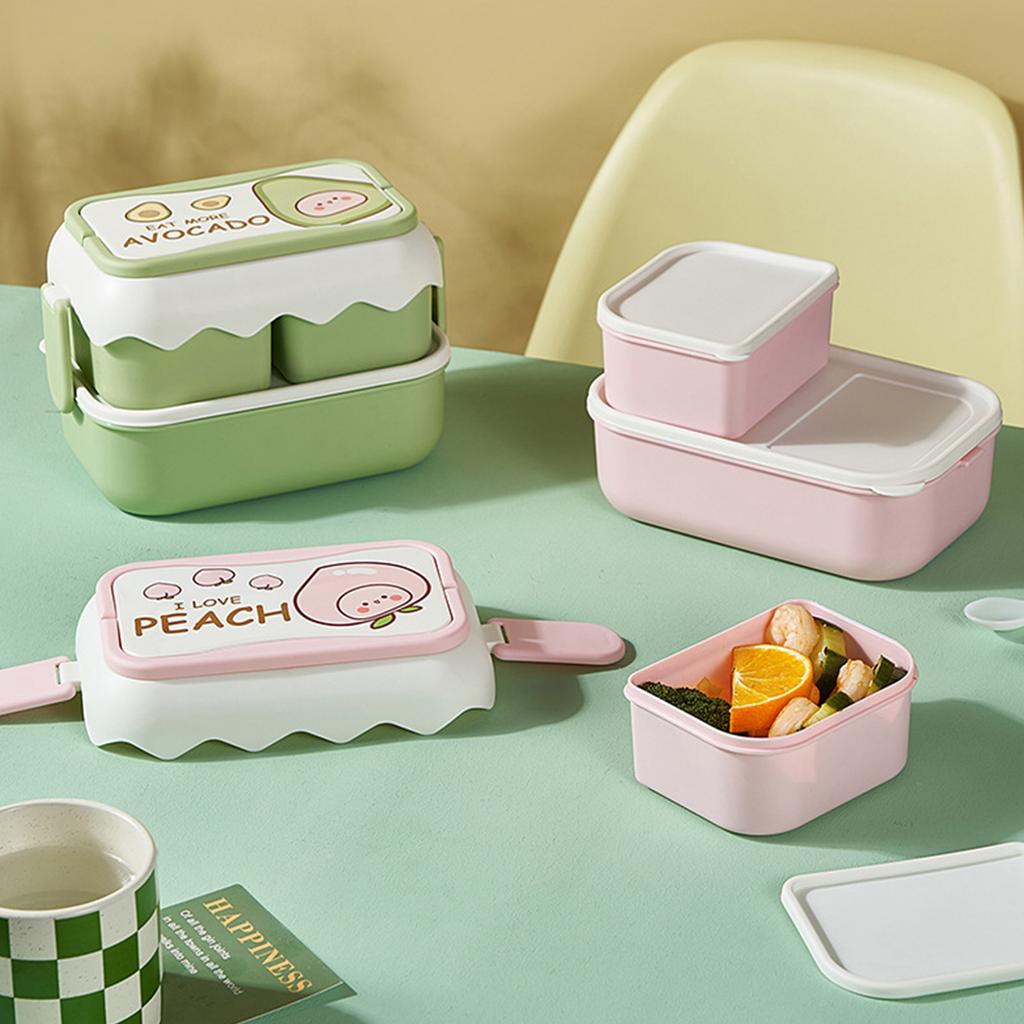 Симпатичный портативный студенческий ланч-бокс, пригодный для микроволновой печи, детский мультяшный ланч-бокс, независимое отделение