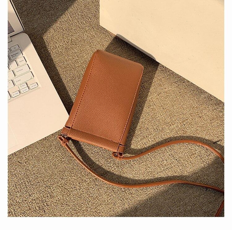 Винтажная сумка для мобильного телефона через плечо, новинка 2023 года, простая портативная вертикальная сумка для мобильного телефона