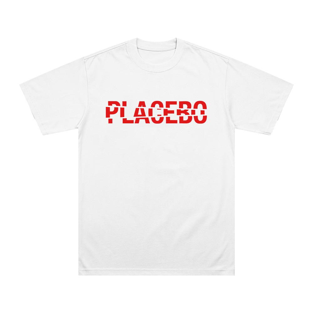 Футболка с логотипом Placebo Хлопковая футболка Альтернативная рок-группа Унисекс Короткий рукав Летняя Повседневная Дышащая Свободная Уличная одежда